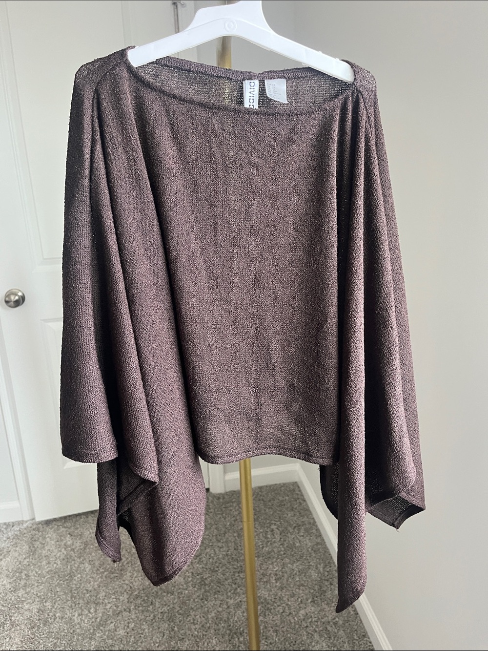 croft & barrow Chocolate Brown Draped Poncho Sweater
